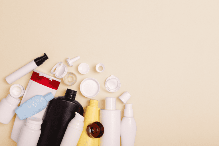 Empty hygiene products and cosmetics to recycle
